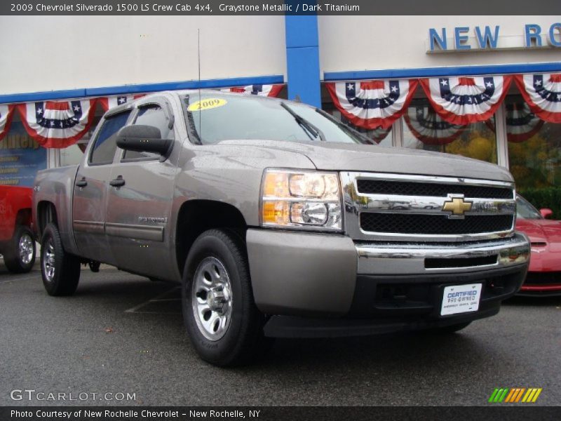 Graystone Metallic / Dark Titanium 2009 Chevrolet Silverado 1500 LS Crew Cab 4x4