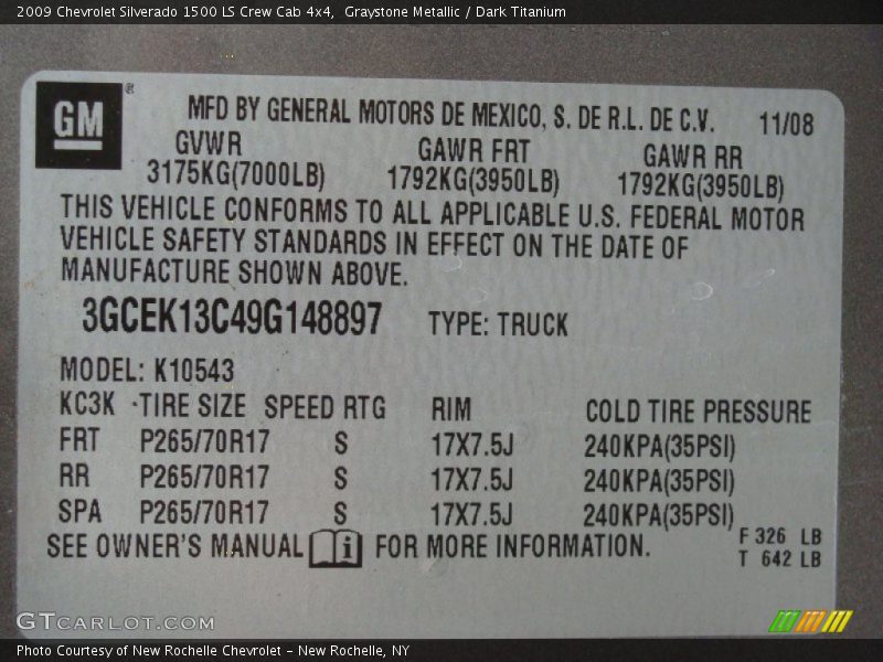 Graystone Metallic / Dark Titanium 2009 Chevrolet Silverado 1500 LS Crew Cab 4x4