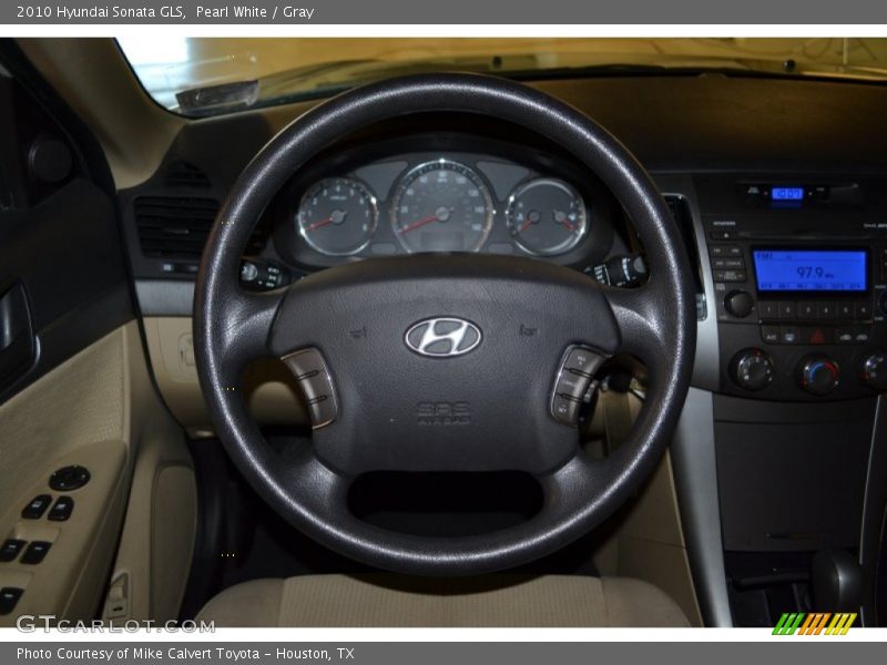 Pearl White / Gray 2010 Hyundai Sonata GLS