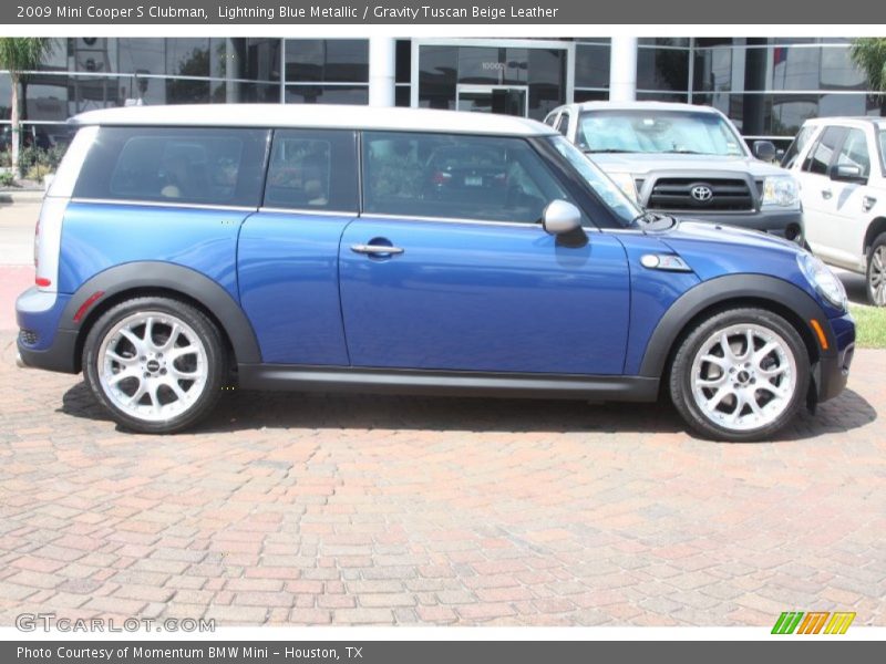 Lightning Blue Metallic / Gravity Tuscan Beige Leather 2009 Mini Cooper S Clubman