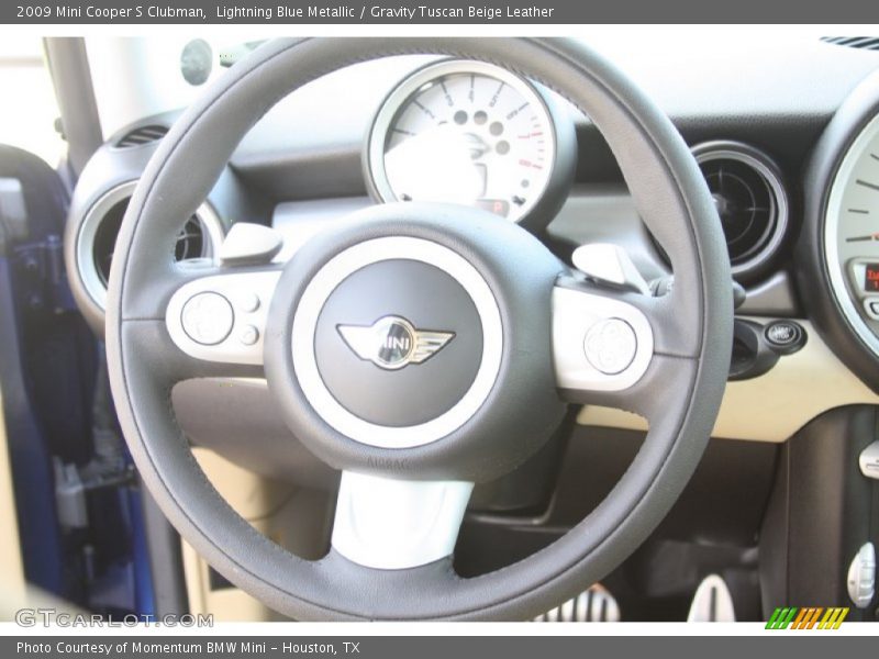Lightning Blue Metallic / Gravity Tuscan Beige Leather 2009 Mini Cooper S Clubman