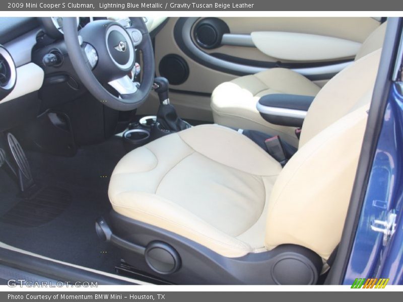 Lightning Blue Metallic / Gravity Tuscan Beige Leather 2009 Mini Cooper S Clubman