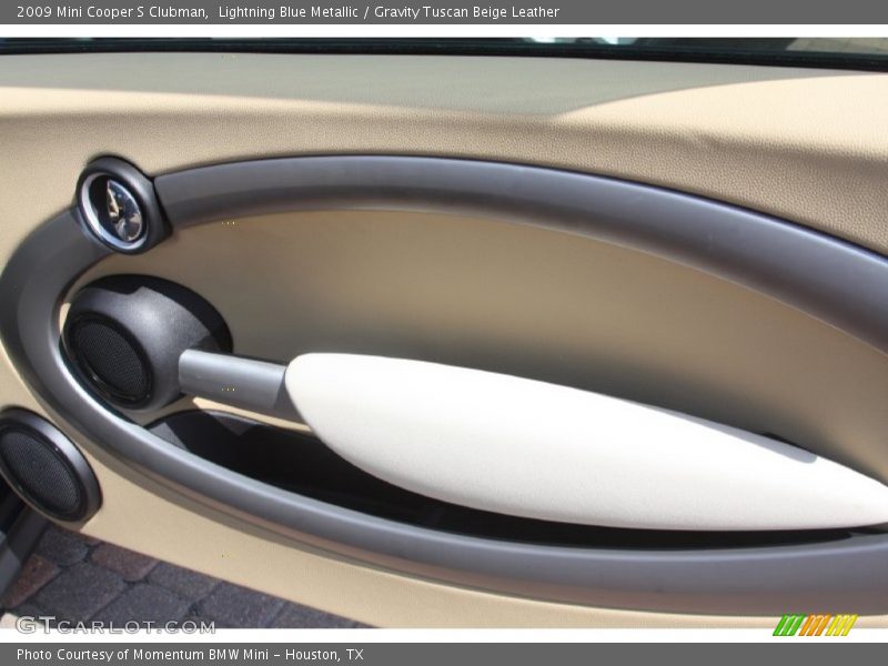 Lightning Blue Metallic / Gravity Tuscan Beige Leather 2009 Mini Cooper S Clubman