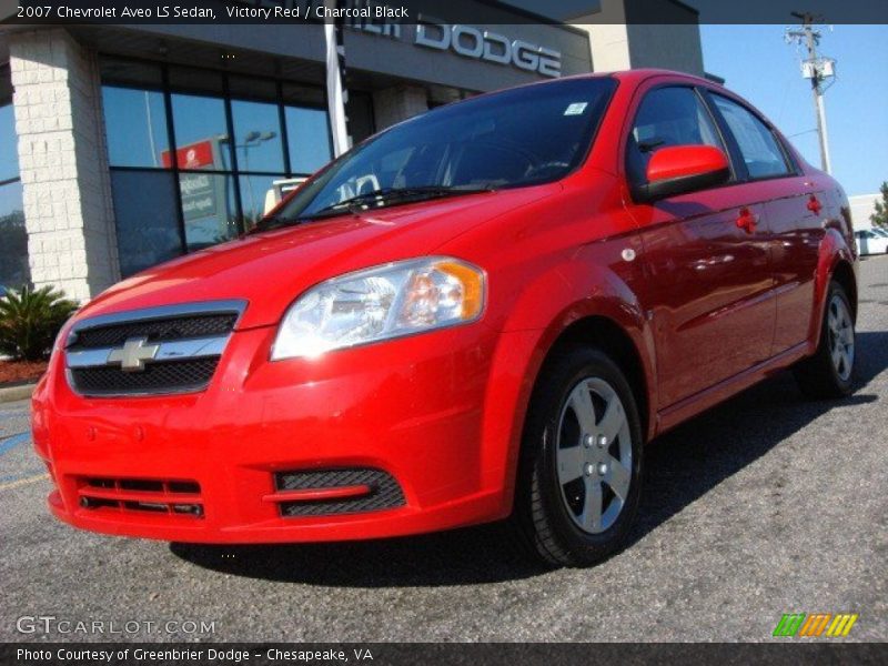 Victory Red / Charcoal Black 2007 Chevrolet Aveo LS Sedan