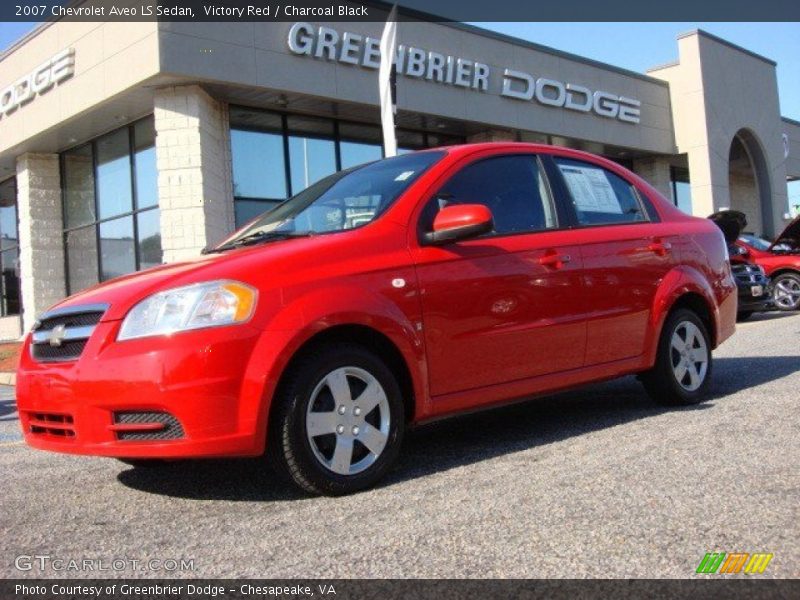 Victory Red / Charcoal Black 2007 Chevrolet Aveo LS Sedan