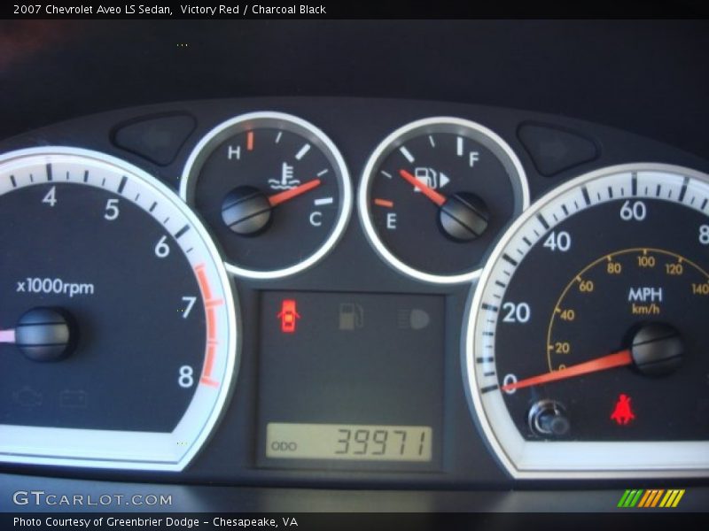 Victory Red / Charcoal Black 2007 Chevrolet Aveo LS Sedan