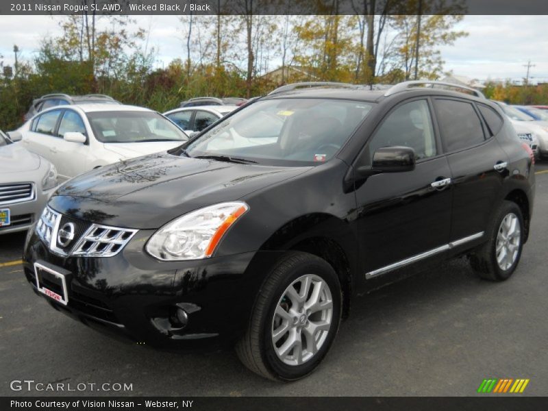 Wicked Black / Black 2011 Nissan Rogue SL AWD