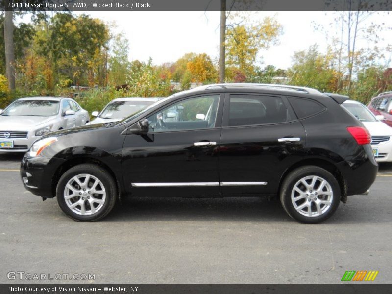 Wicked Black / Black 2011 Nissan Rogue SL AWD
