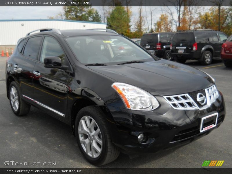 Wicked Black / Black 2011 Nissan Rogue SL AWD