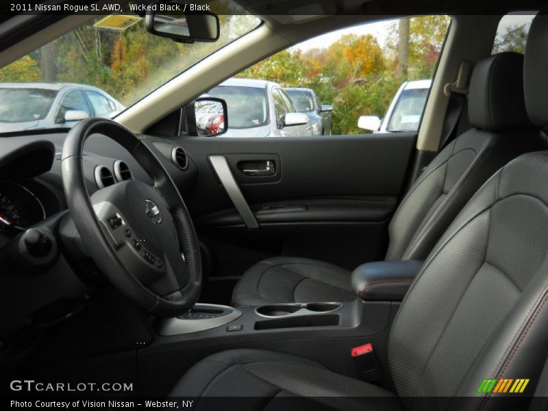 Wicked Black / Black 2011 Nissan Rogue SL AWD