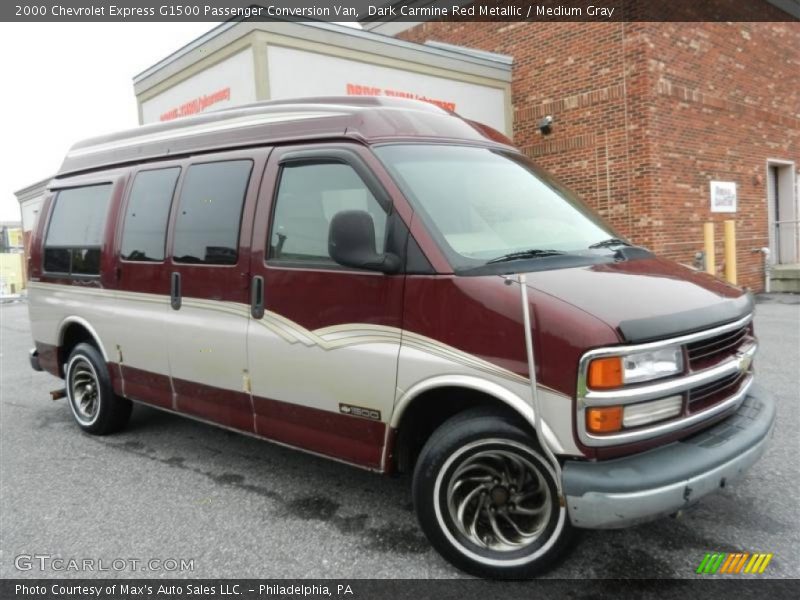 Dark Carmine Red Metallic / Medium Gray 2000 Chevrolet Express G1500 Passenger Conversion Van