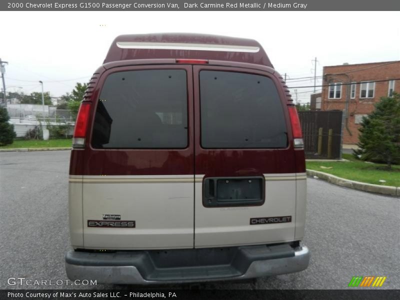 Dark Carmine Red Metallic / Medium Gray 2000 Chevrolet Express G1500 Passenger Conversion Van