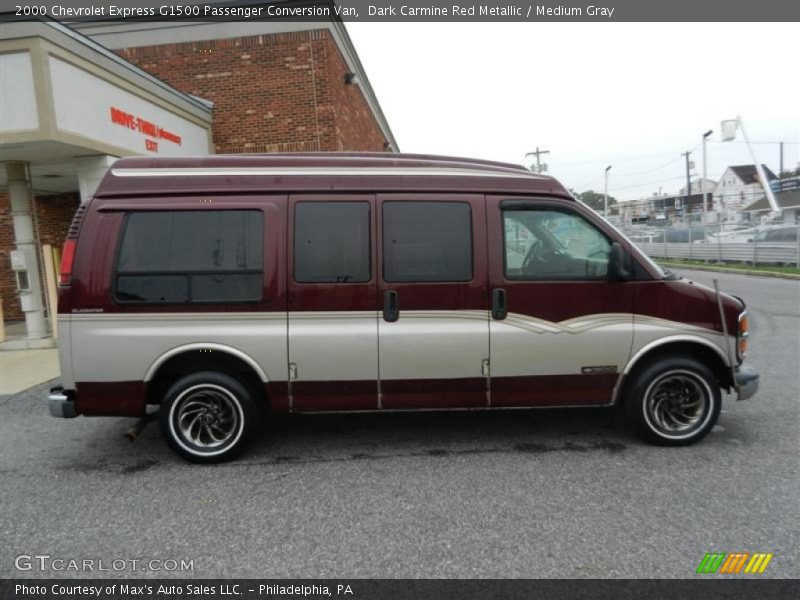 Dark Carmine Red Metallic / Medium Gray 2000 Chevrolet Express G1500 Passenger Conversion Van