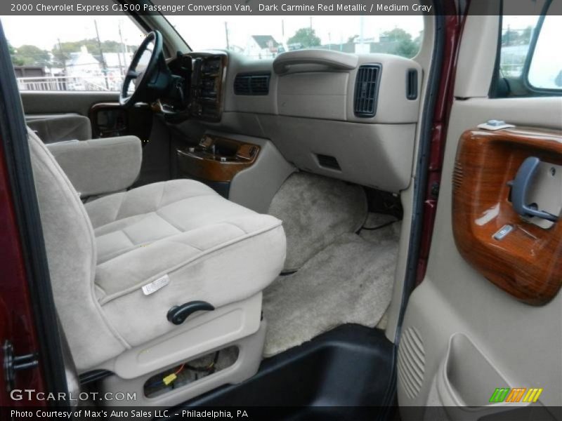 Dark Carmine Red Metallic / Medium Gray 2000 Chevrolet Express G1500 Passenger Conversion Van
