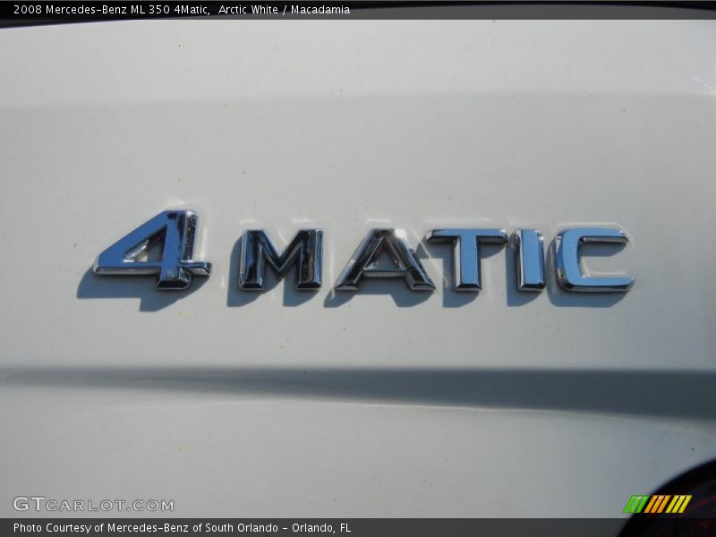 Arctic White / Macadamia 2008 Mercedes-Benz ML 350 4Matic