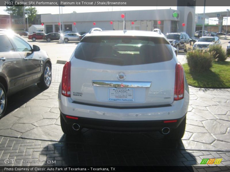 Platinum Ice Tricoat / Shale/Brownstone 2012 Cadillac SRX Performance