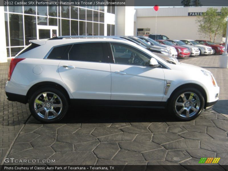 Platinum Ice Tricoat / Shale/Brownstone 2012 Cadillac SRX Performance