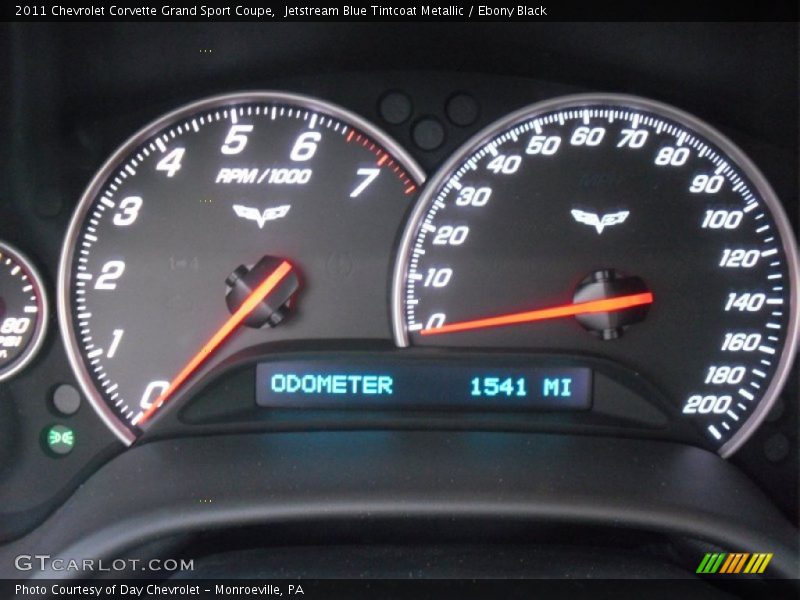 Jetstream Blue Tintcoat Metallic / Ebony Black 2011 Chevrolet Corvette Grand Sport Coupe