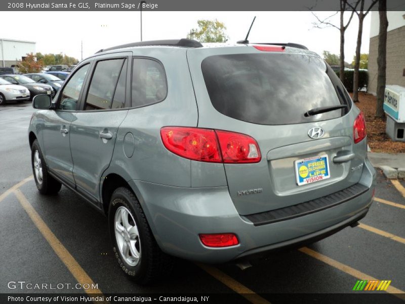 Platinum Sage / Beige 2008 Hyundai Santa Fe GLS