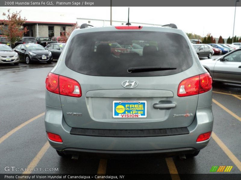 Platinum Sage / Beige 2008 Hyundai Santa Fe GLS