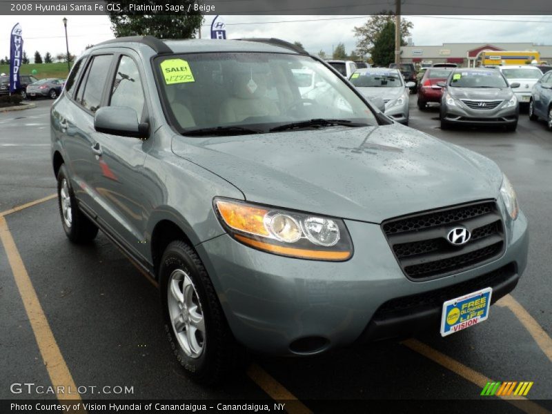 Platinum Sage / Beige 2008 Hyundai Santa Fe GLS