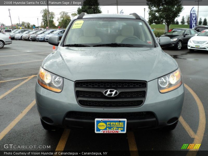 Platinum Sage / Beige 2008 Hyundai Santa Fe GLS