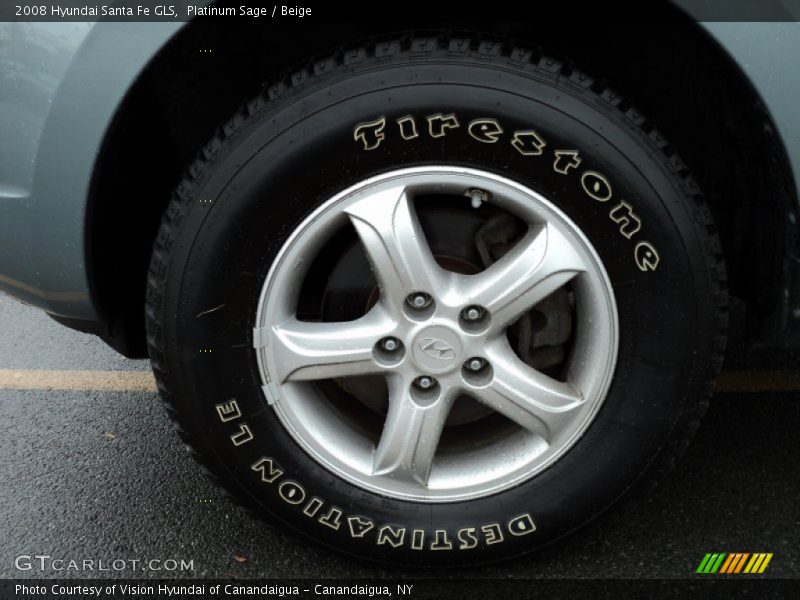 Platinum Sage / Beige 2008 Hyundai Santa Fe GLS