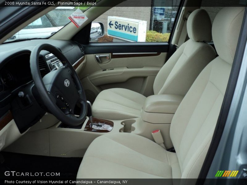 Platinum Sage / Beige 2008 Hyundai Santa Fe GLS