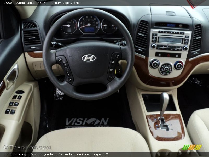 Platinum Sage / Beige 2008 Hyundai Santa Fe GLS