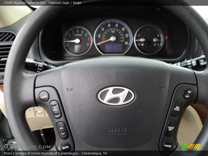 Platinum Sage / Beige 2008 Hyundai Santa Fe GLS