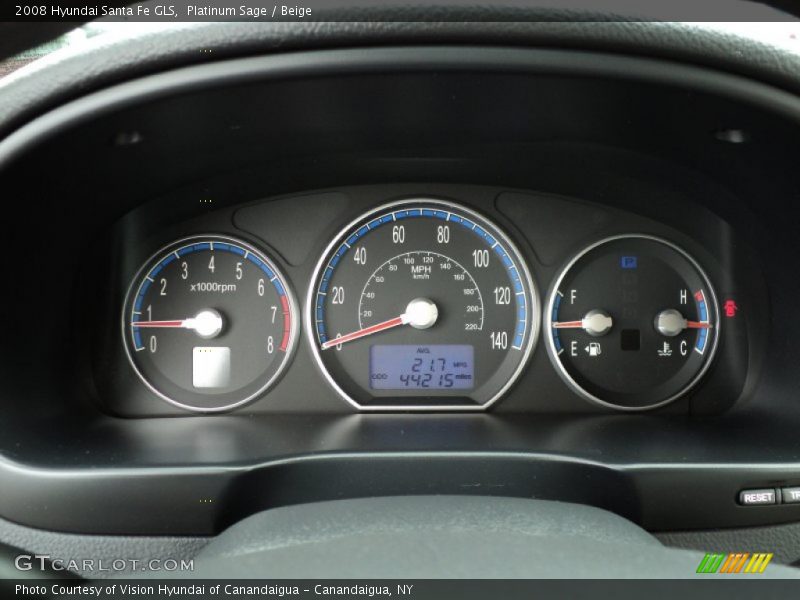 Platinum Sage / Beige 2008 Hyundai Santa Fe GLS