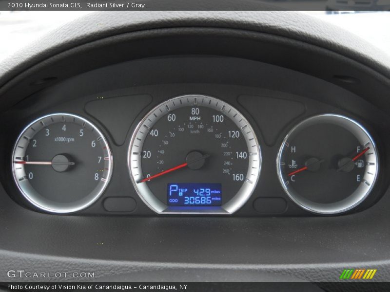 Radiant Silver / Gray 2010 Hyundai Sonata GLS