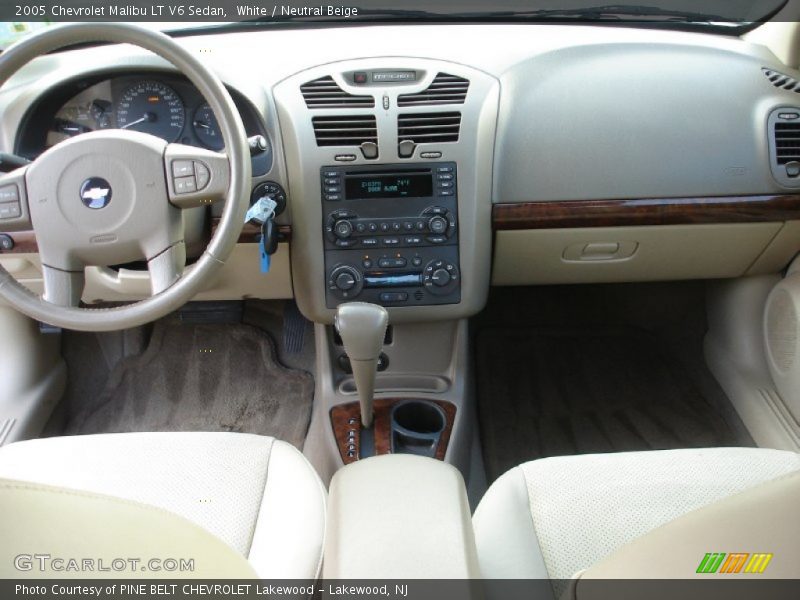White / Neutral Beige 2005 Chevrolet Malibu LT V6 Sedan