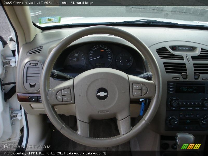 White / Neutral Beige 2005 Chevrolet Malibu LT V6 Sedan