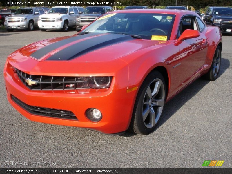 Inferno Orange Metallic / Gray 2011 Chevrolet Camaro LT/RS Coupe