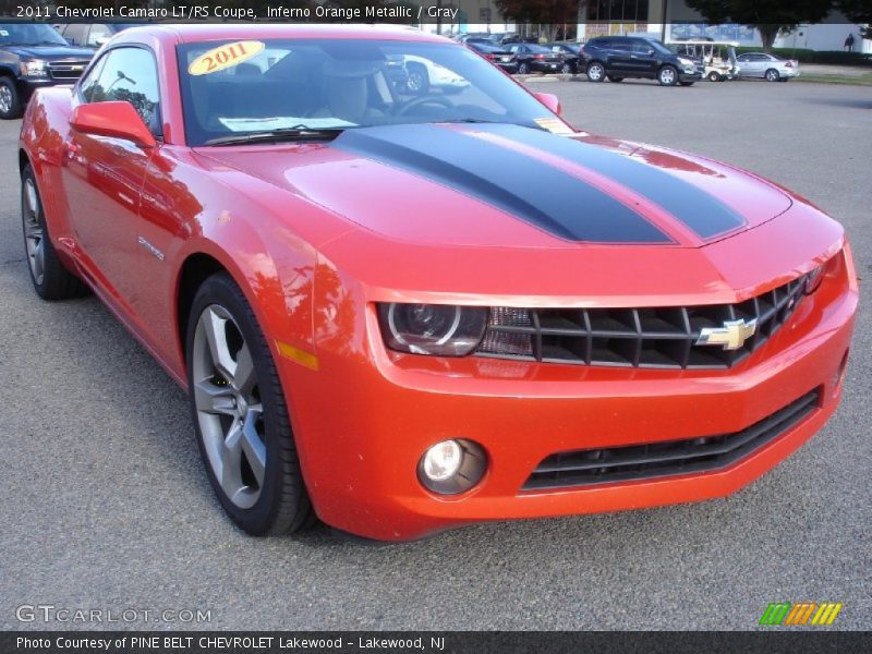 Inferno Orange Metallic / Gray 2011 Chevrolet Camaro LT/RS Coupe