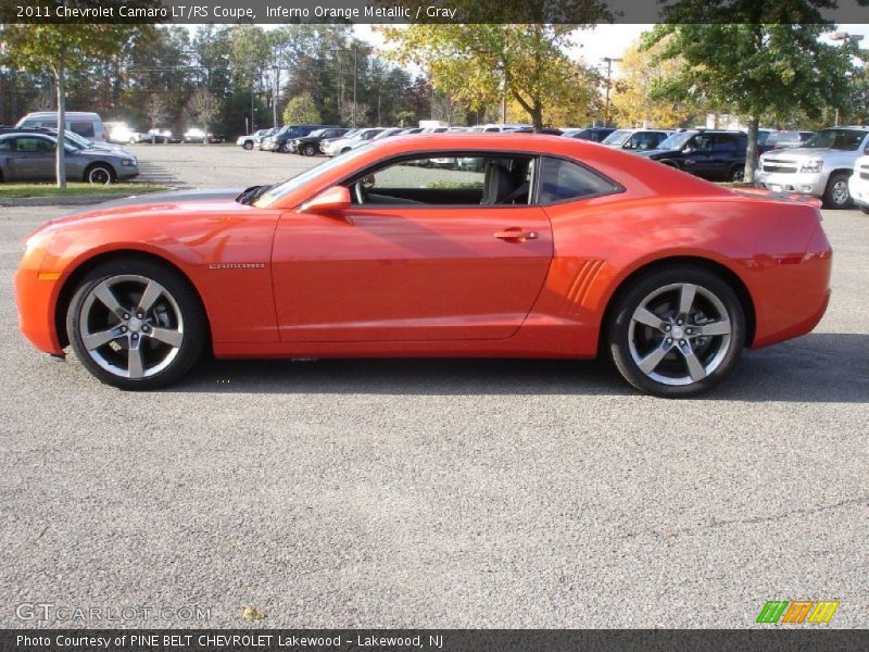 Inferno Orange Metallic / Gray 2011 Chevrolet Camaro LT/RS Coupe