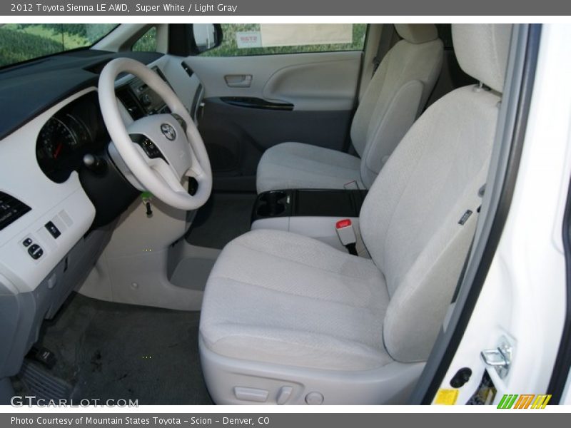 Super White / Light Gray 2012 Toyota Sienna LE AWD