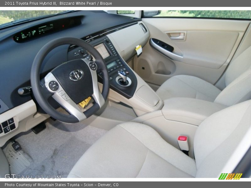 Blizzard White Pearl / Bisque 2011 Toyota Prius Hybrid III
