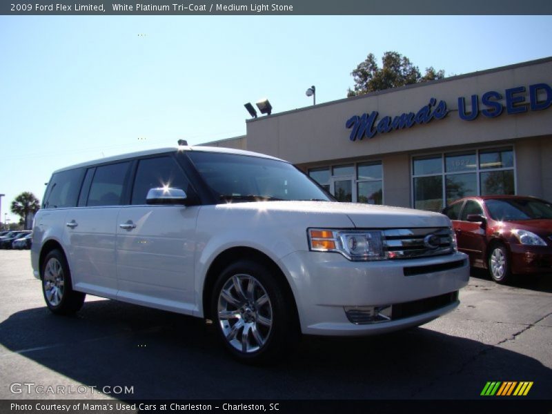 White Platinum Tri-Coat / Medium Light Stone 2009 Ford Flex Limited