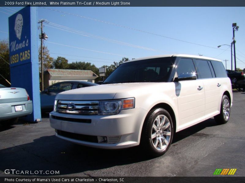 White Platinum Tri-Coat / Medium Light Stone 2009 Ford Flex Limited