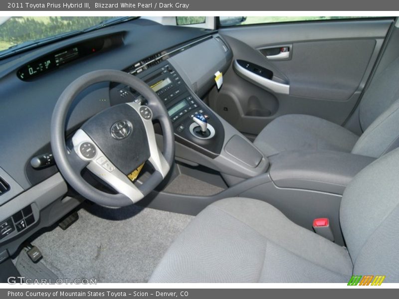 Blizzard White Pearl / Dark Gray 2011 Toyota Prius Hybrid III