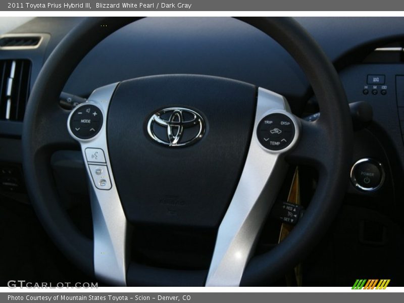 Blizzard White Pearl / Dark Gray 2011 Toyota Prius Hybrid III