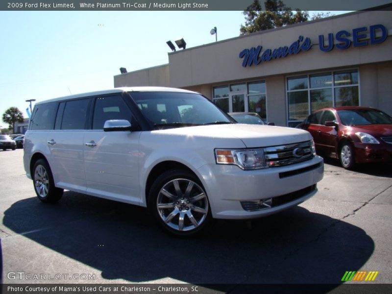 White Platinum Tri-Coat / Medium Light Stone 2009 Ford Flex Limited