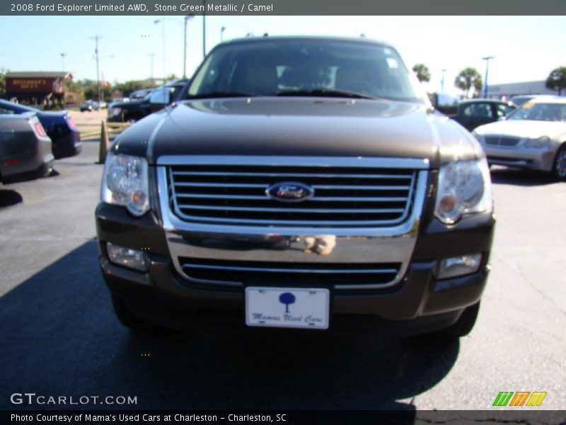 Stone Green Metallic / Camel 2008 Ford Explorer Limited AWD