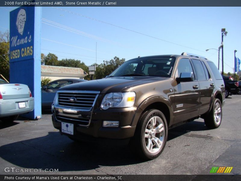 Stone Green Metallic / Camel 2008 Ford Explorer Limited AWD