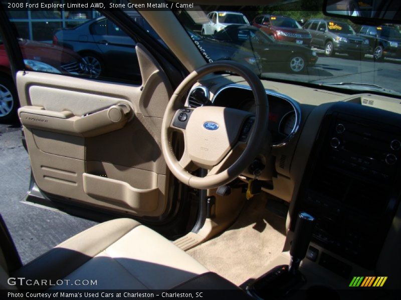 Stone Green Metallic / Camel 2008 Ford Explorer Limited AWD
