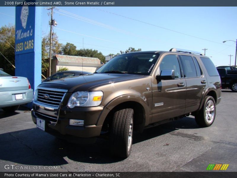 Stone Green Metallic / Camel 2008 Ford Explorer Limited AWD