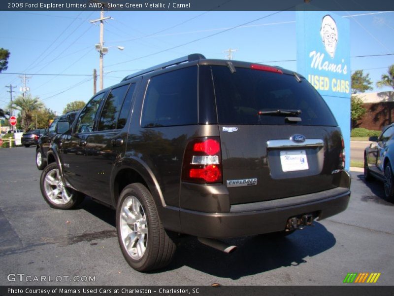 Stone Green Metallic / Camel 2008 Ford Explorer Limited AWD