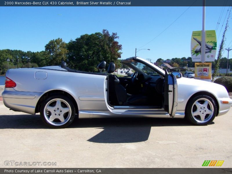 Brilliant Silver Metallic / Charcoal 2000 Mercedes-Benz CLK 430 Cabriolet